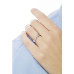 Demi alliance à 5 diamants 1.00 ct en or blanc 750 2