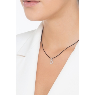 Pendentif avec lettre initiale D or blanc