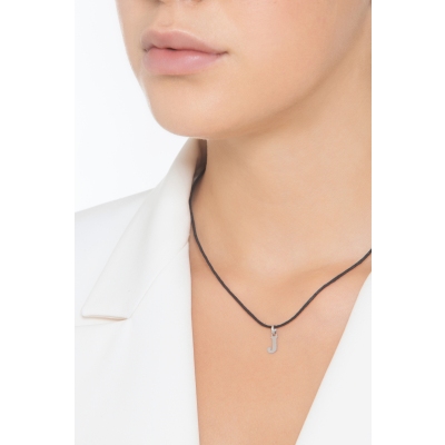 Pendentif avec initiale J Or blanc 18 carats