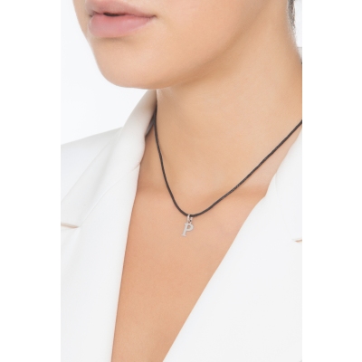 Pendentif avec initiale P Or blanc 18 carats 