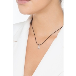 Pendentif avec initiale R Or blanc 18 carats   2