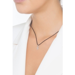 Pendentif avec initiale S Or blanc 18 carats   2