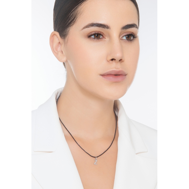 Pendentif avec initiale Z Or blanc 18 carats Pendentif avec initiale Z Or blanc 18 carats