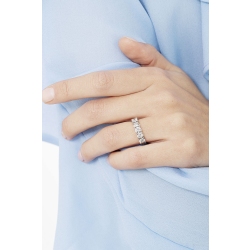 Bague demi alliance 5 diamants 1.25 ct en or 18 k 2