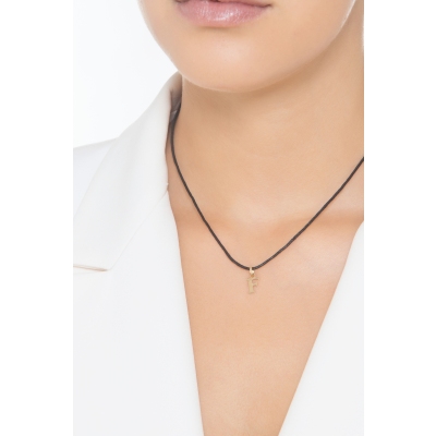 Pendentif avec la lettre initiale F en or jaune 18 carats