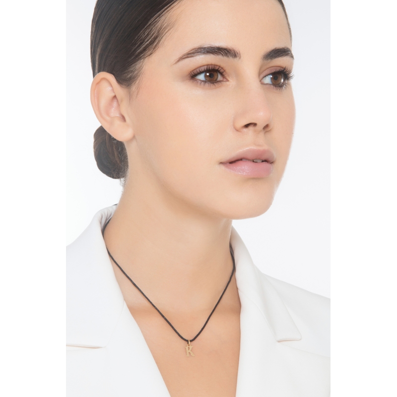 Pendentif avec la lettre initiale K en or jaune 18 carats