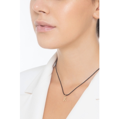 Pendentif avec la lettre initiale K en or jaune 18 carats