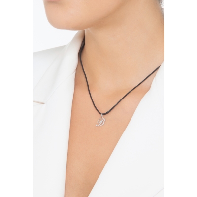 Pendentif avec initiale B Or blanc 18 carats