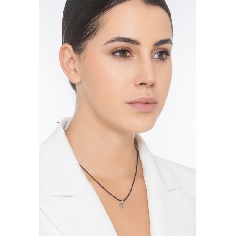 Pendentif initiale H en italique en or blanc 18 carats Pendentif initiale H en italique en or blanc 18 carats