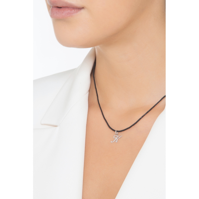 Pendentif avec initiale K Or blanc 18 carats Pendentif avec initiale K Or blanc 18 carats