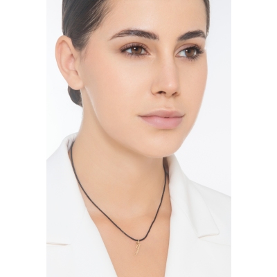 Pendentif avec initiale J en italique en or jaune 18k