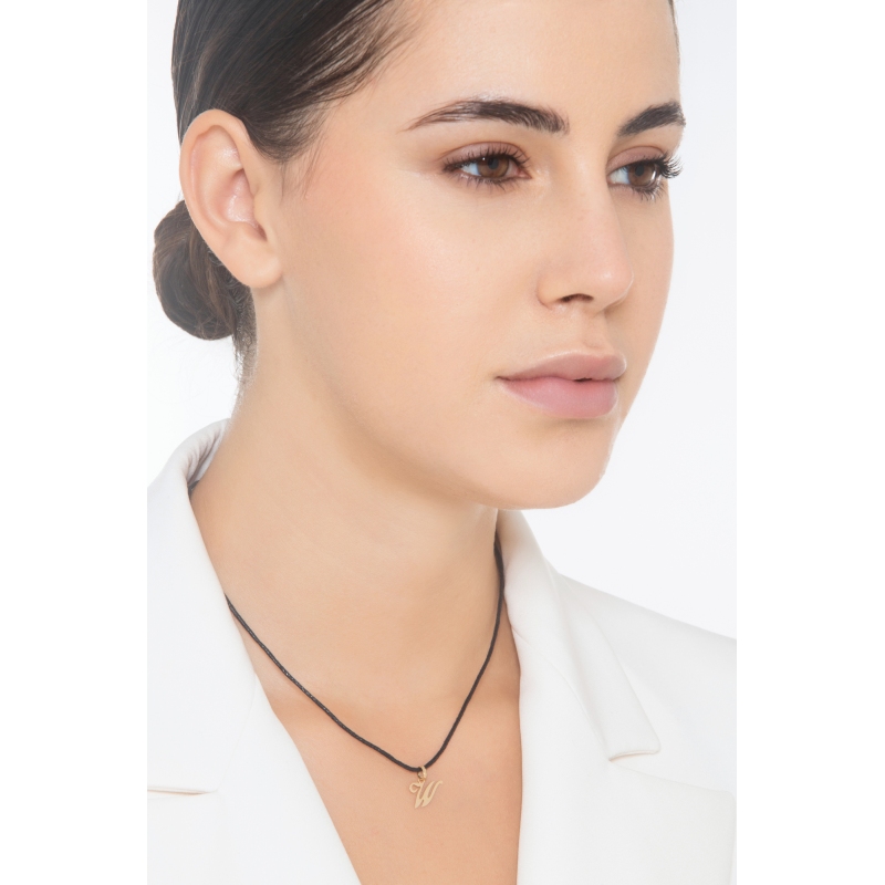 Pendentif avec initiale W Or jaune 18 carats Pendentif avec initiale W Or jaune 18 carats