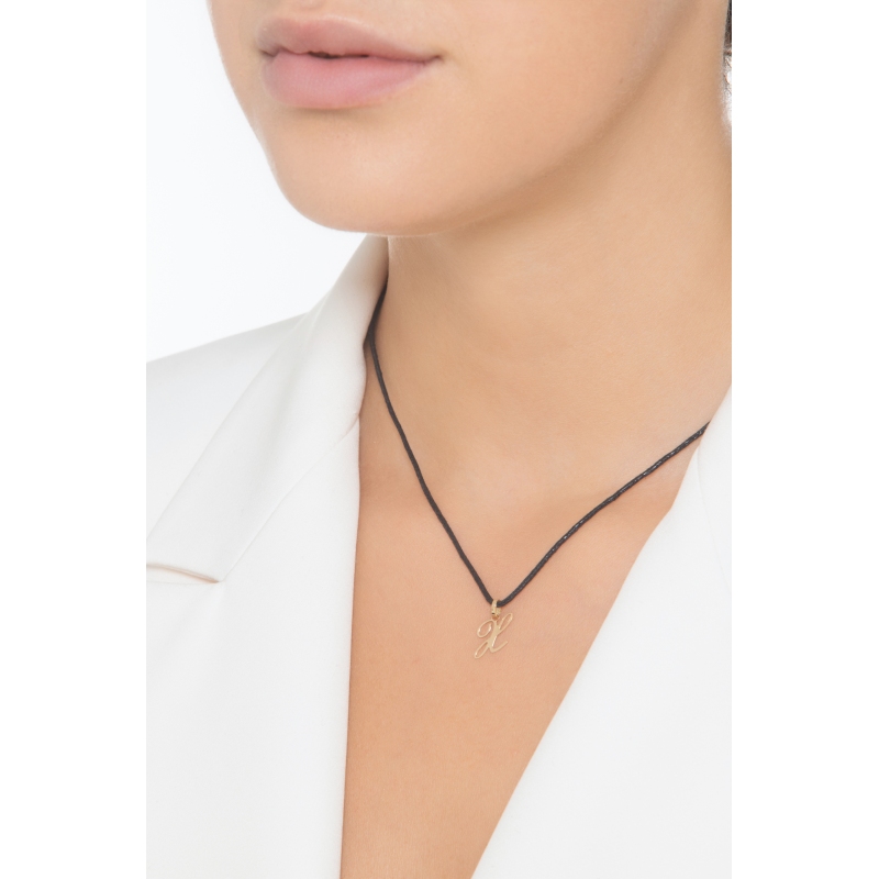 Pendentif avec initiale X Or jaune 18 carats Pendentif avec initiale X Or jaune 18 carats