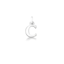 Pendentif avec initiale C en Or blanc 18 carats