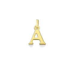 Pendentif lettre initiale A en or jaune 18 carat