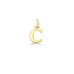 Pendentif avec la lettre initiale C en or jaune 18 carats.