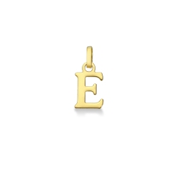Pendentif avec la lettre E en or jaune 18 carats