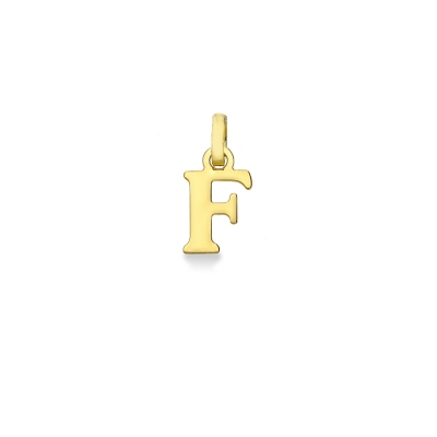 Pendentif avec la lettre initiale F en or jaune 18 carats