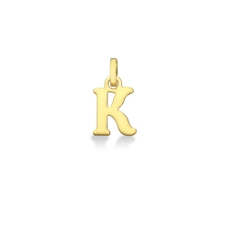 Pendentif avec la lettre initiale K en or jaune 18 carats