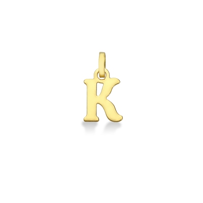 Pendentif avec la lettre initiale K en or jaune 18 carats