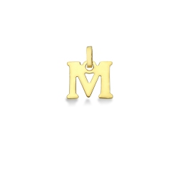 Pendentif avec la lettre initiale M en or jaune 18 carat