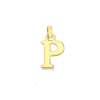 Pendentif or jaune avec lettre initiale P