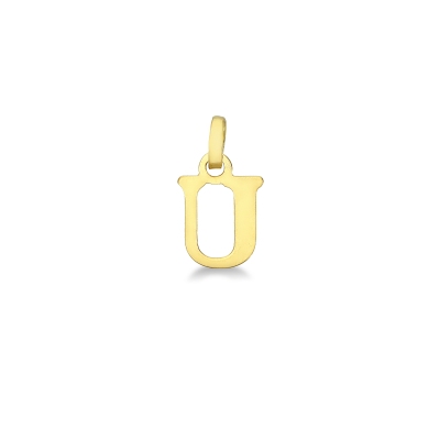 Pendentif avec lettre initiale U or jaune