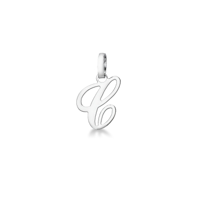 Pendentif avec initiale C Or blanc 18 carats