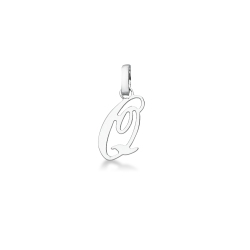Pendentif avec la lettre Q en or blanc 18k