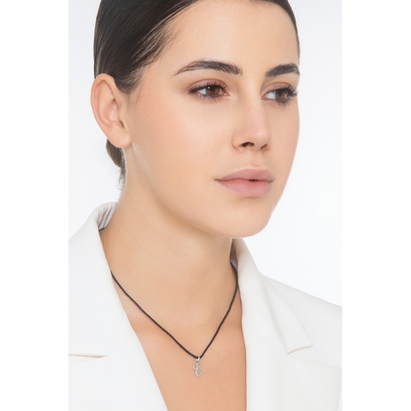 Pendentif avec initiale E Or blanc 18 carats