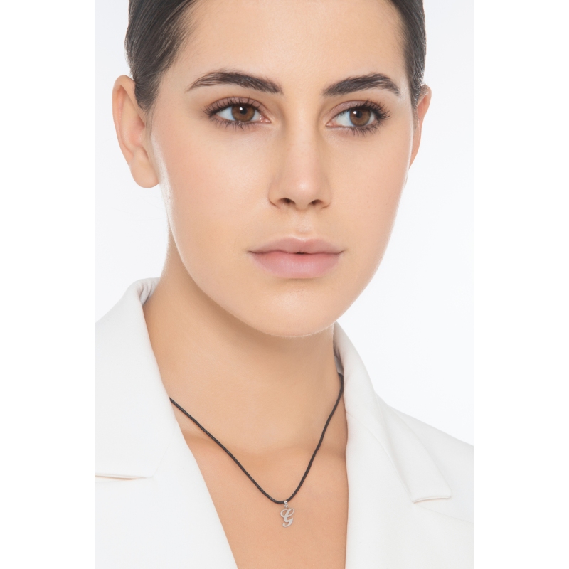 Pendentif avec initiale G Or blanc 18 carats