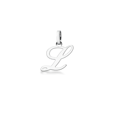 Pendentif initiale L Or blanc 18 carats