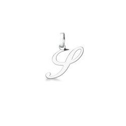 Pendentif avec la lettre S en initiale cursive en or blanc 18k