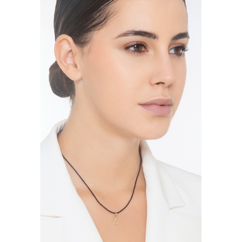 Pendentif avec lettre initiale U en or jaune 18k Pendentif avec lettre initiale U en or jaune 18k