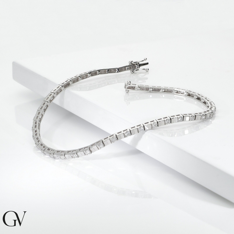 Bracelet tennis en or blanc et diamants pour femmes