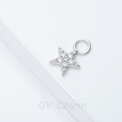 Charm en forme d'étoile en or blanc 18 carats 