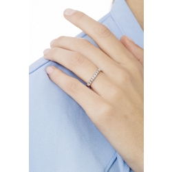 Demi-alliance 9 diamants ronds 0.25 ct en or blanc 18k  2