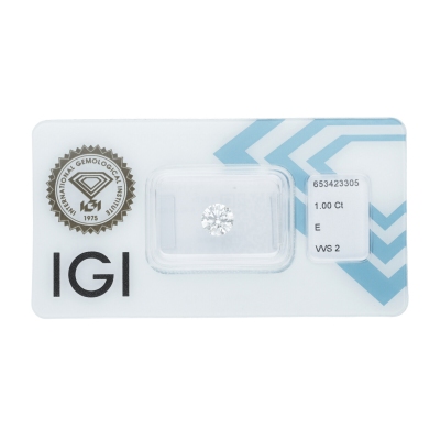 Diamant Certifié IGI CT 1,00   E   VVS 2