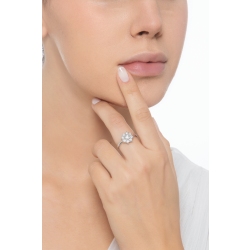 Bague halo en forme de fleur avec diamant centra CT0.40 2