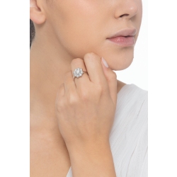 Bague à fleur halo avec diamant central CT0.70 or 18k 2
