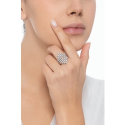 Bague design femme or blanc diamant 2