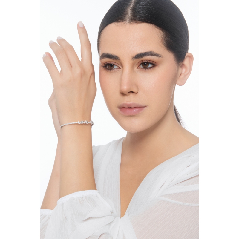 Bracelet rigide LOVE et diamants