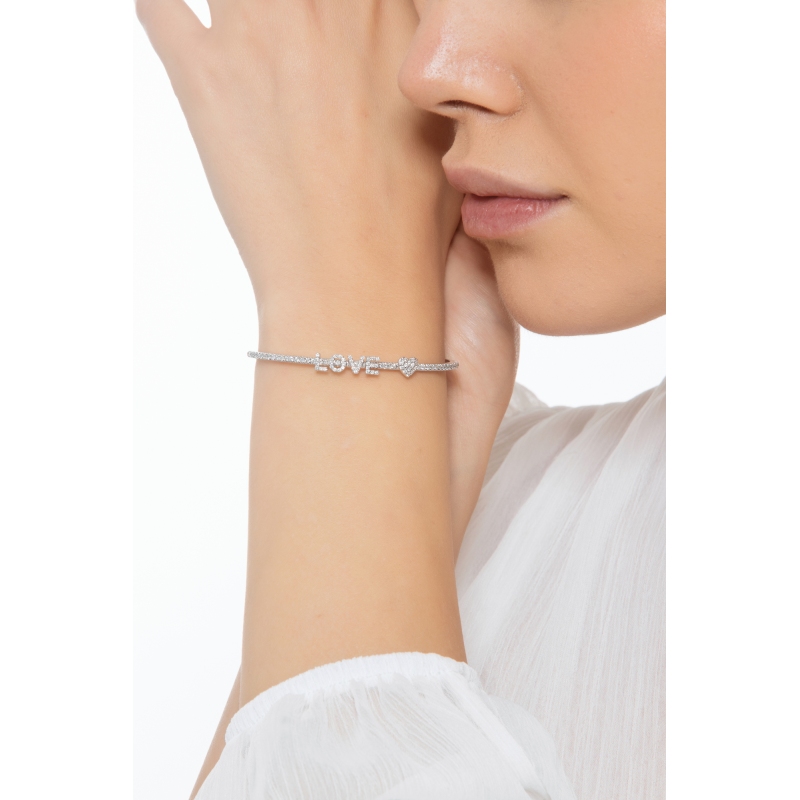 Bracelet rigide LOVE et diamants