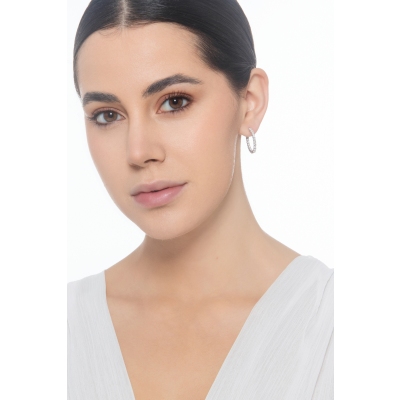  Boucles d'oreilles en or blanc 18 ct avec diamants