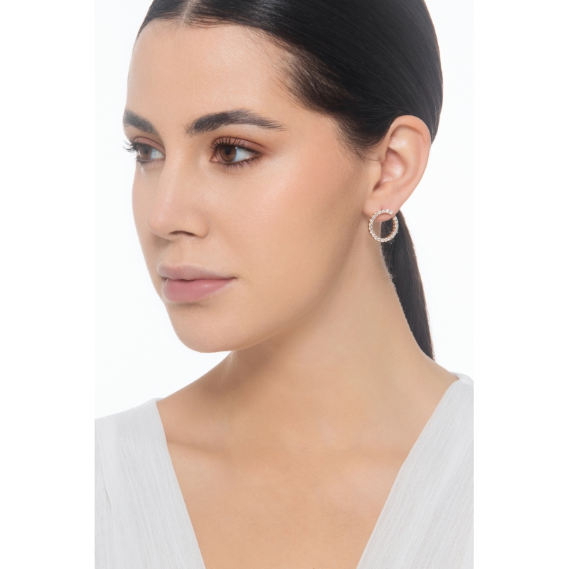 Boucles d'oreilles en or rose 750 avec diamants Boucles d'oreilles en or rose 750 avec diamants