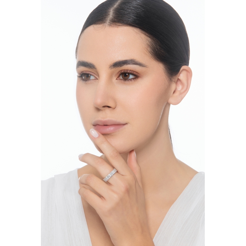 Bague diamants eternity en or blanc 18k  Bague diamants eternity en or blanc 18k