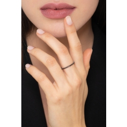 Bague eternity en or blanc 18 carats avec diamants noirs 2