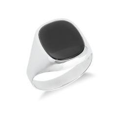 Bague homme en or blanc 18k