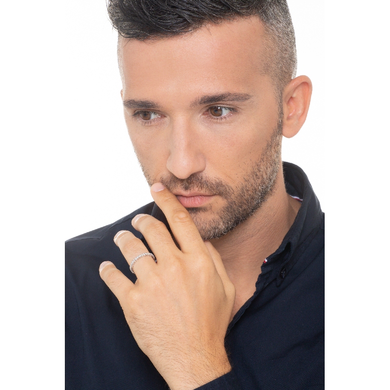 Bague d'éternité en or blanc 18 carats et diamants