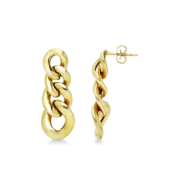 Boucles d'oreilles pendantes en or jaune 18 carats